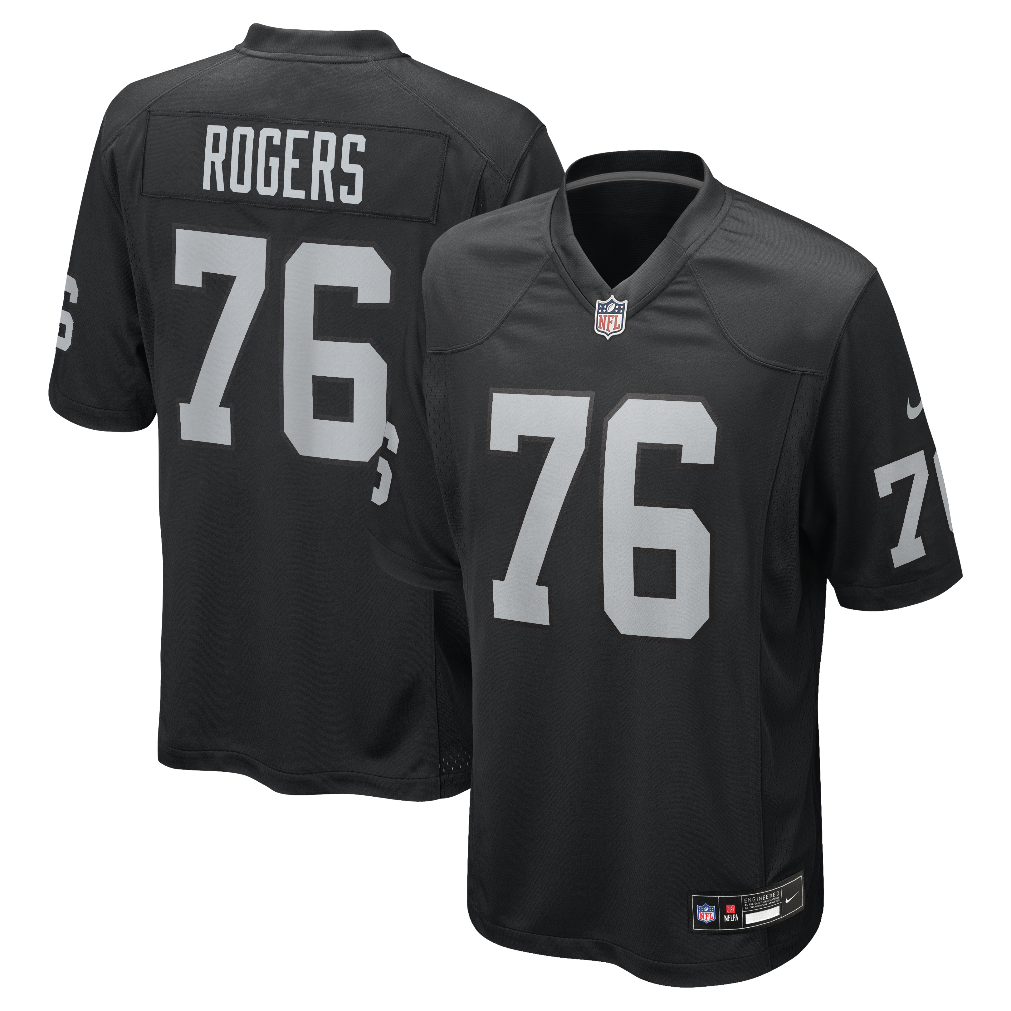 Men's Nike Caleb Rogers  Black Las Vegas Raiders Team Game Jersey