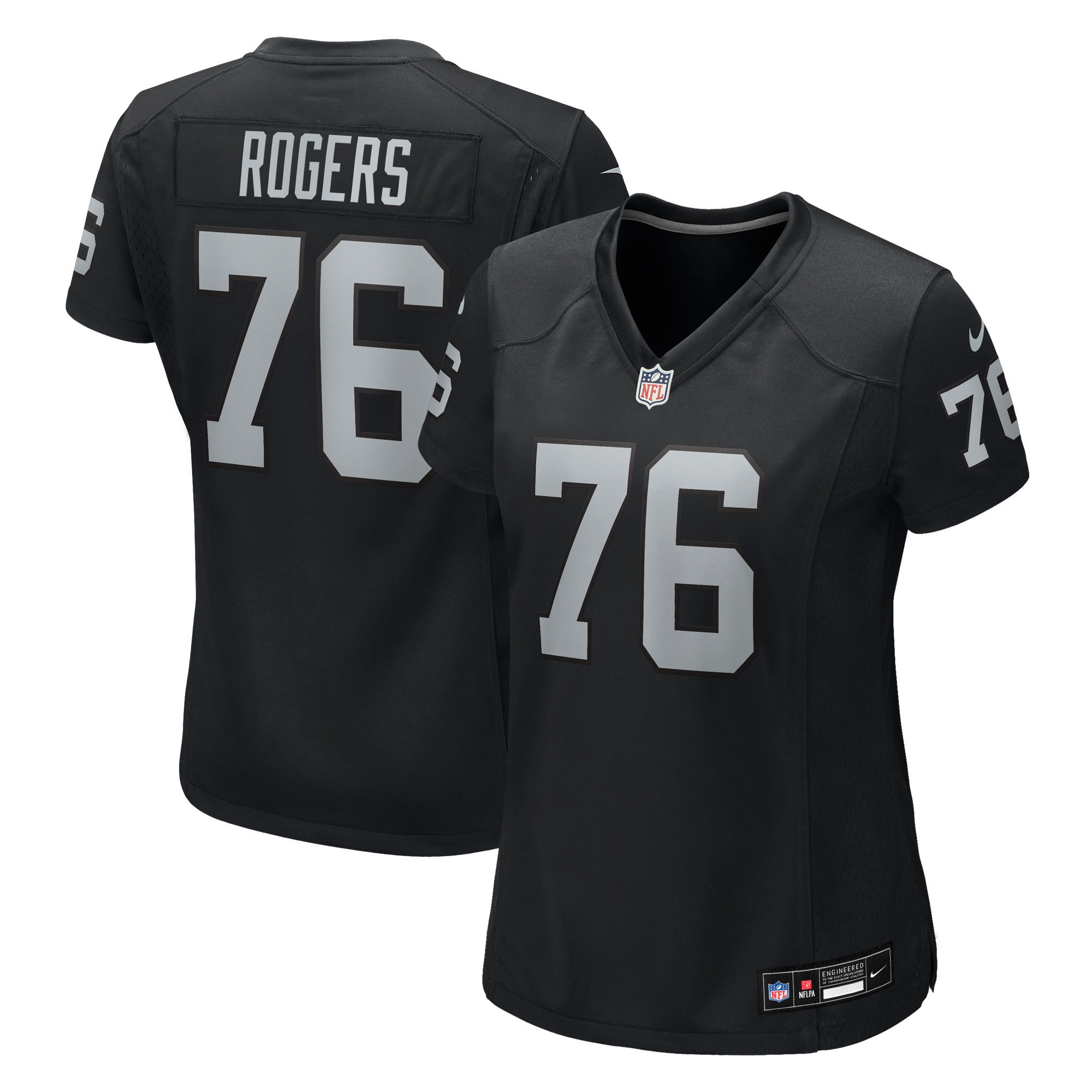 Women's Nike Caleb Rogers Black Las Vegas Raiders Team Game Jersey