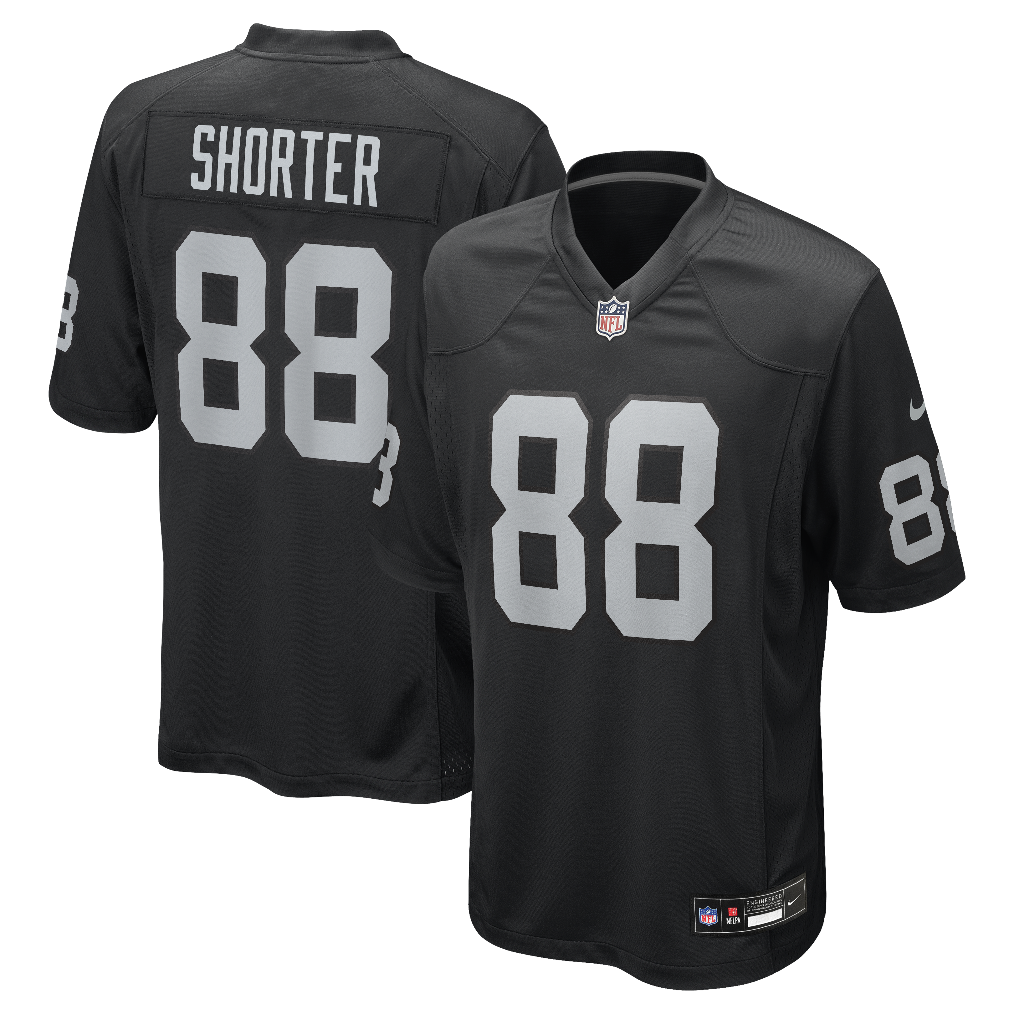 Men's Nike Justin Shorter Black Las Vegas Raiders Team Game Jersey