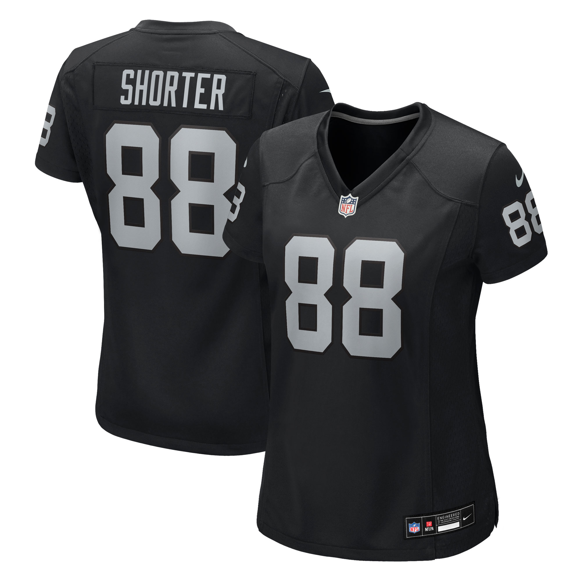 Women's Nike Justin Shorter Black Las Vegas Raiders Team Game Jersey
