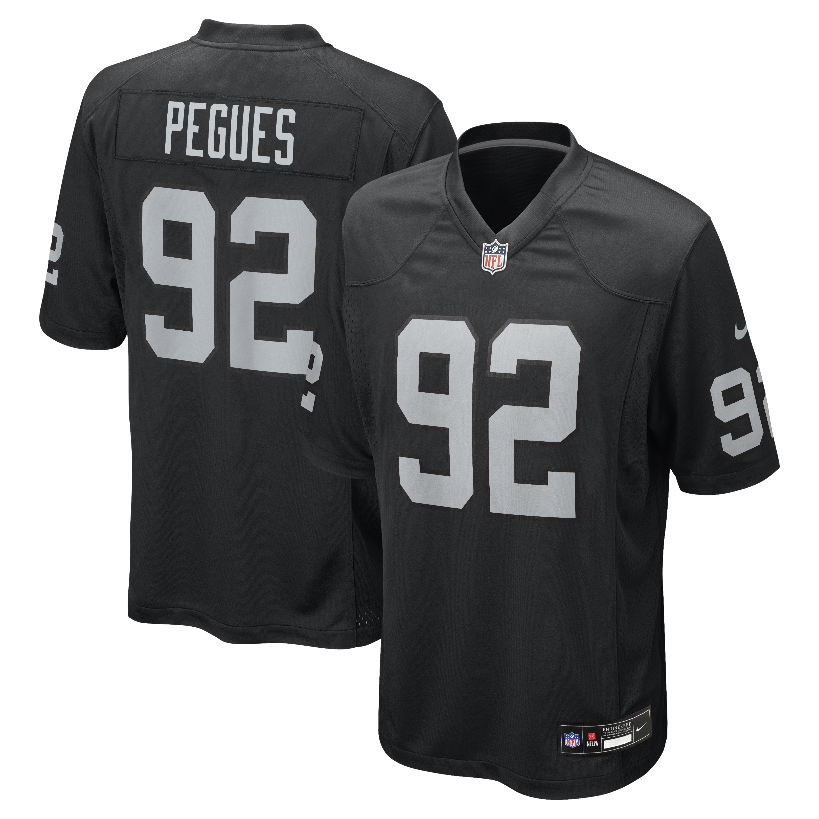 Men's Nike JJ Pegues Black Las Vegas Raiders Team Game Jersey