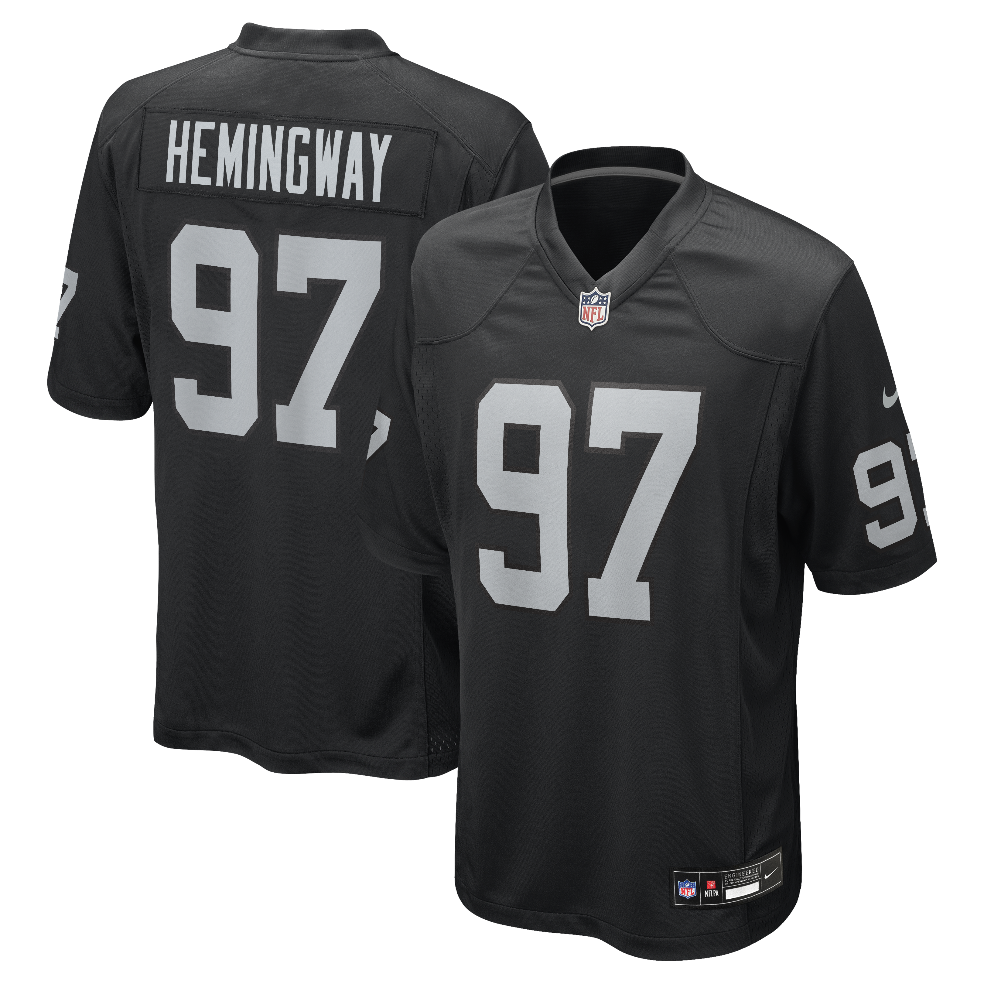 Men's Nike Tonka Hemingway  Black Las Vegas Raiders Team Game Jersey