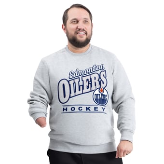 Men's G-III Sports by Carl Banks  Gray Edmonton Oilers Adaptive Headliner Fleece Sweatshirt