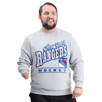 Men's G-III Sports by Carl Banks  Gray New York Rangers Adaptive Headliner Fleece Sweatshirt