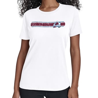 Women's Starter White Colorado Avalanche Team Stripe T-Shirt