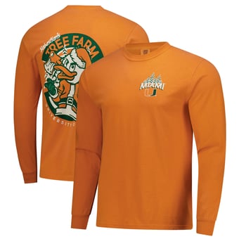 Men's  Orange Miami Hurricanes Tree Farm Comfort Colors Long-Sleeve T-Shirt
