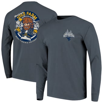 Men's  Navy West Virginia Mountaineers Tree Farm Comfort Colors Long-Sleeve T-Shirt