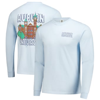 Men's Image One Light Blue Auburn Tigers Frosted Dreams Comfort Colors Long Sleeve T-Shirt