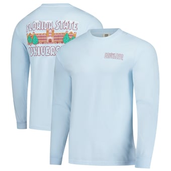 Men's Image One Light Blue Florida State Seminoles Frosted Dreams Comfort Colors Long Sleeve T-Shirt