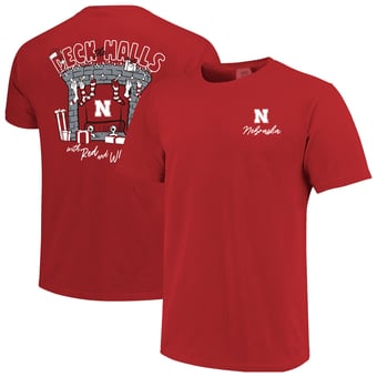 Men's Red Nebraska Huskers Deck the Halls Comfort Colors T-Shirt