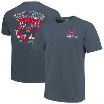 Men's Navy Ole Miss Rebels Deck the Halls Comfort Colors T-Shirt
