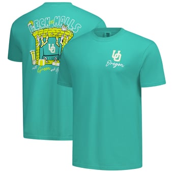 Men's Green Oregon Ducks Deck the Halls Comfort Colors T-Shirt