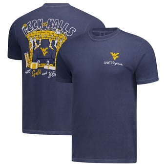 Men's Navy West Virginia Mountaineers Deck the Halls Comfort Colors T-Shirt