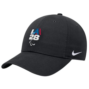 Youth Nike Black LA28 Summer Paralympics Retro Stripe Club Adjustable Hat