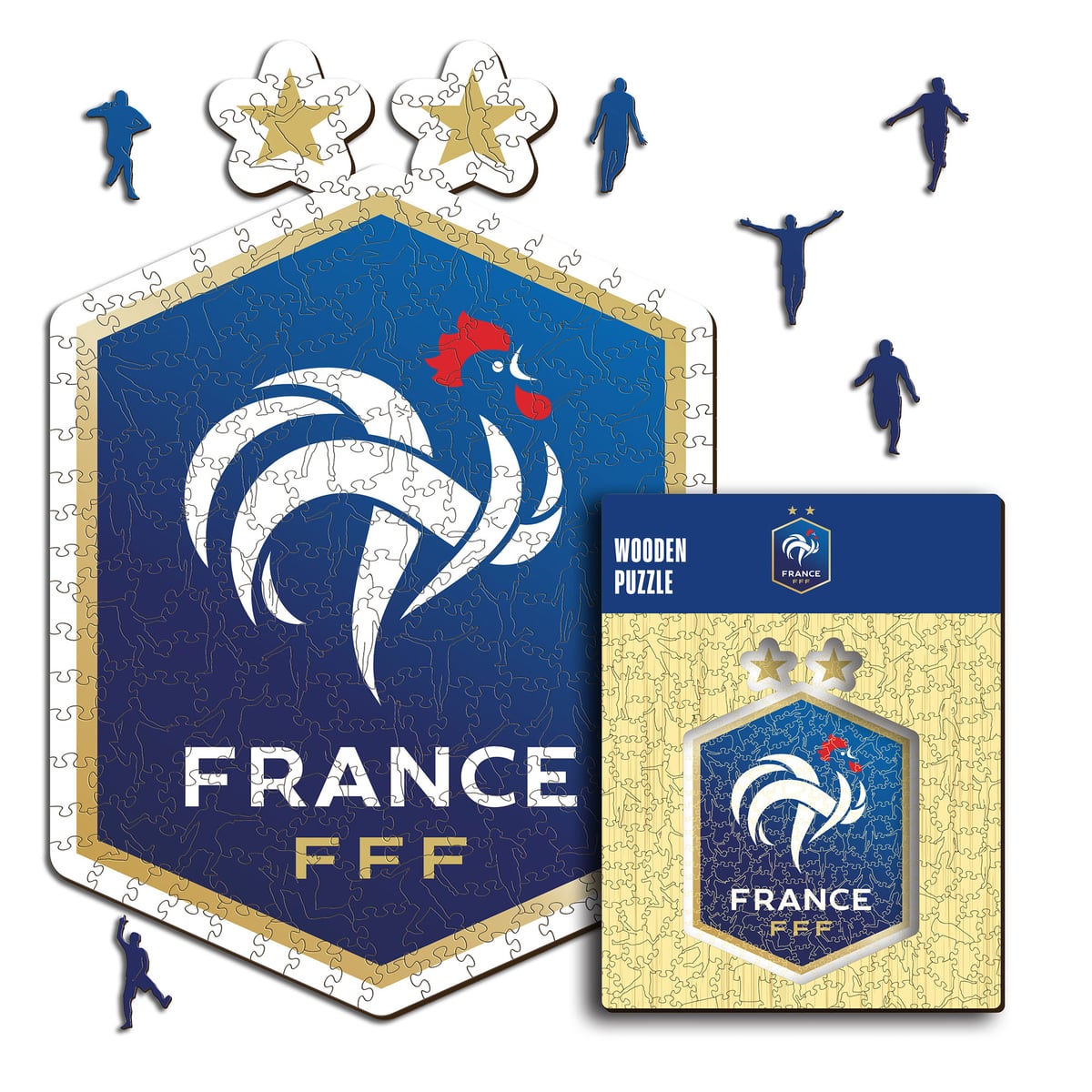 Puzzle en bois avec le logo de la France, taille S (150 pièces)