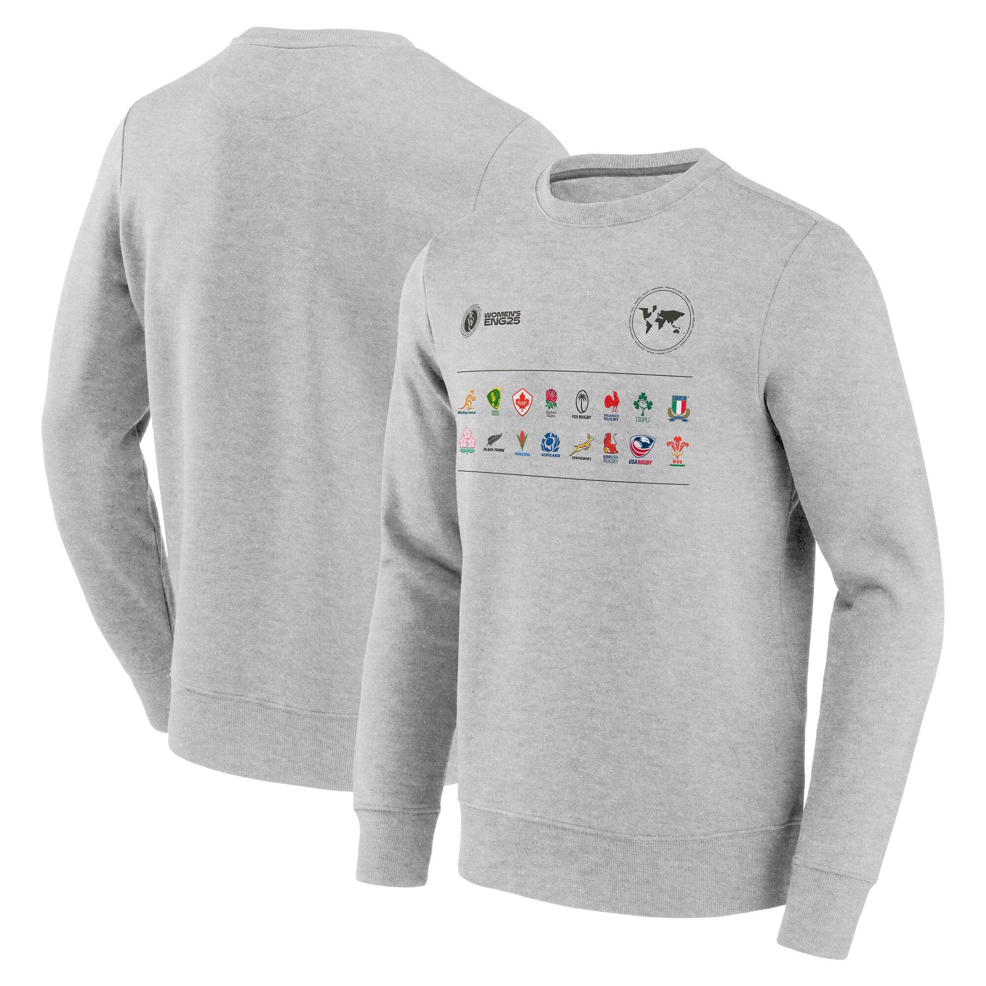Felpa girocollo All Nations da donna - Grigia