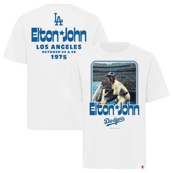 Unisex Sportiqe White Los Angeles Dodgers x Elton John  Duke Oversized T-Shirt