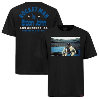Unisex Sportiqe Black Los Angeles Dodgers x Elton John  Rocket Man Duke Oversized T-Shirt