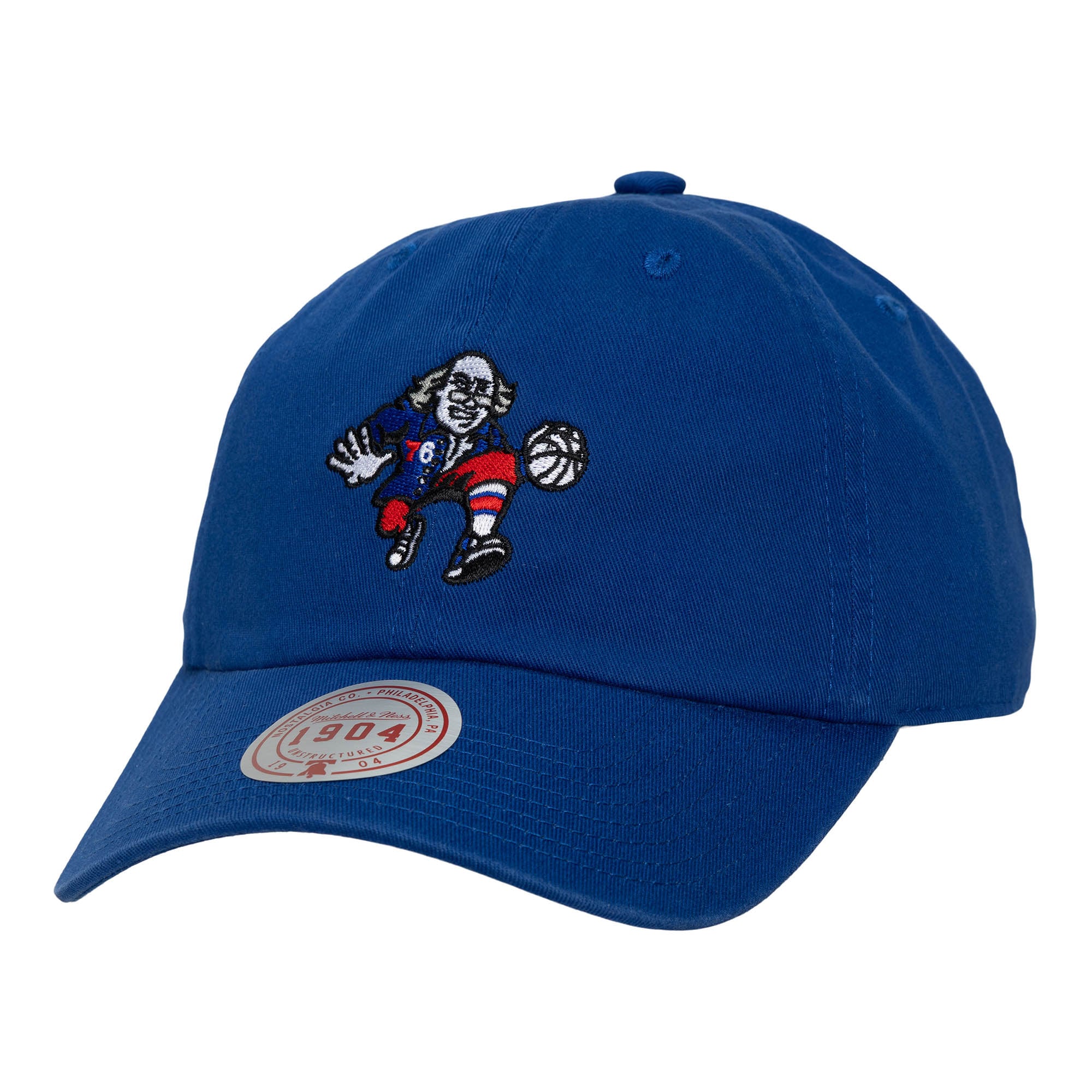 Men's Mitchell & Ness  Royal Philadelphia 76ers Hardwood Classics 1904 Adjustable Hat