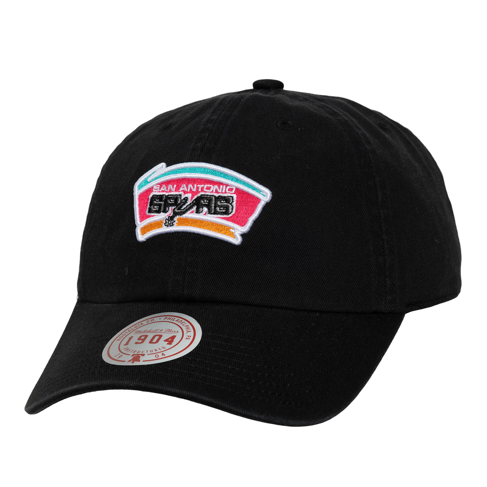 Men's Mitchell & Ness  Black San Antonio Spurs Hardwood Classics 1904 Adjustable Hat
