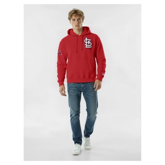 Men's Champion  Red St. Louis Cardinals Reverse Weave Chenille Hoodie