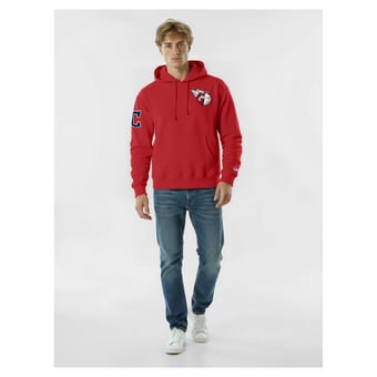 Men's Champion  Red Cleveland Guardians Reverse Weave Chenille Hoodie