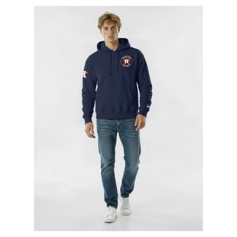 Men's Champion  Navy Houston Astros Reverse Weave Chenille Hoodie