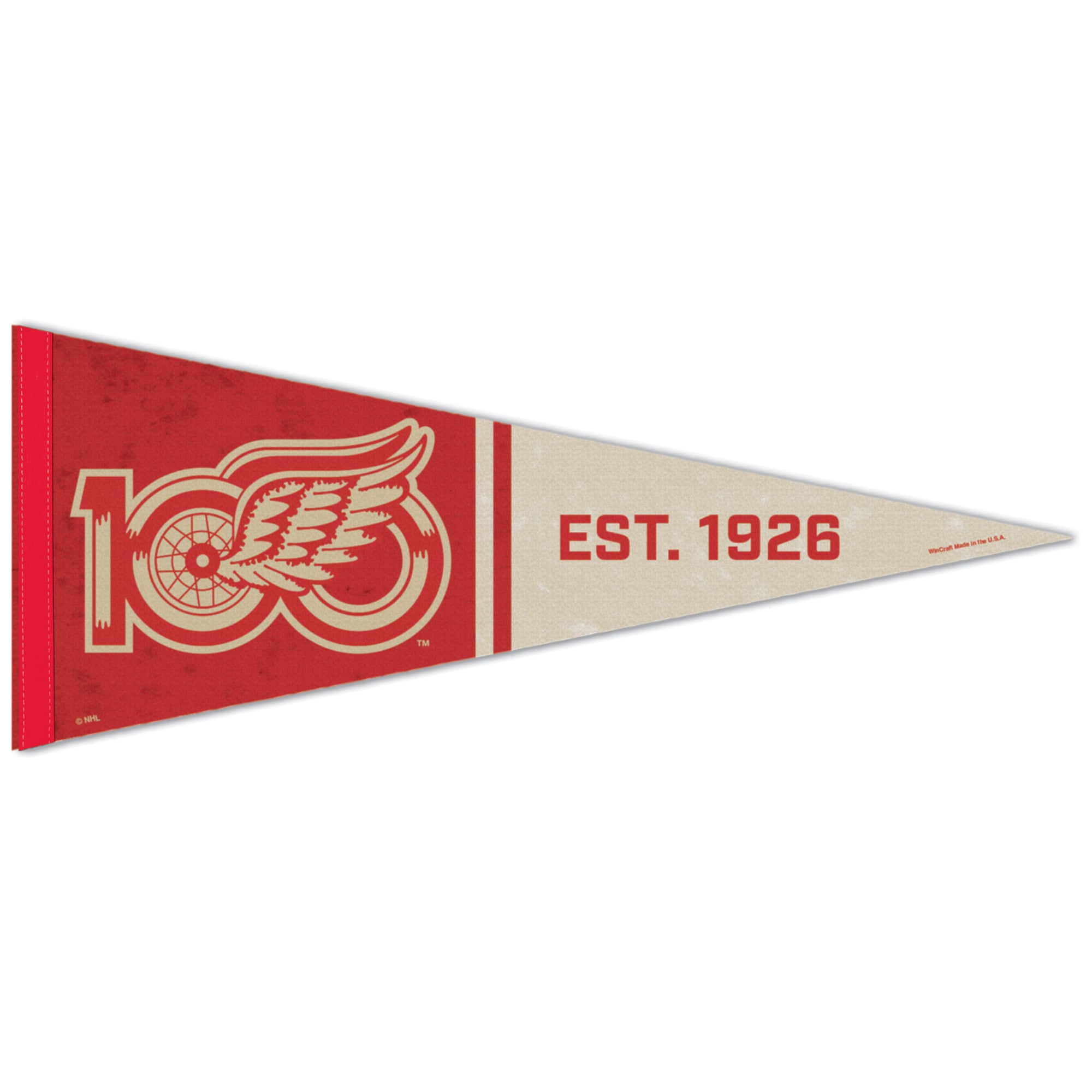 WinCraft  Detroit Red Wings Centennial 12" x 30" Premium Pennant