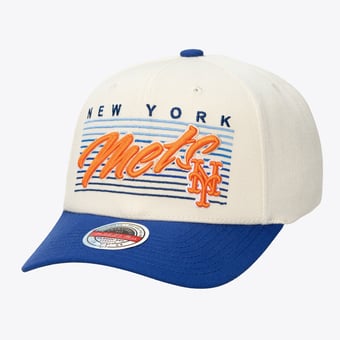 Unisex Mitchell & Ness  Cream New York Mets Retro Lines Stretch Snapback Hat