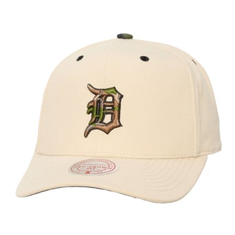 Unisex Mitchell & Ness Cream Detroit Tigers Camo Logo Pro Crown Snapback Hat