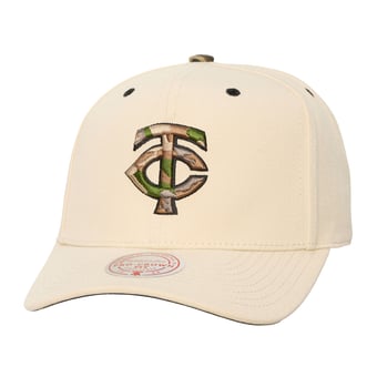 Unisex Mitchell & Ness Cream Minnesota Twins Camo Logo Pro Crown Snapback Hat