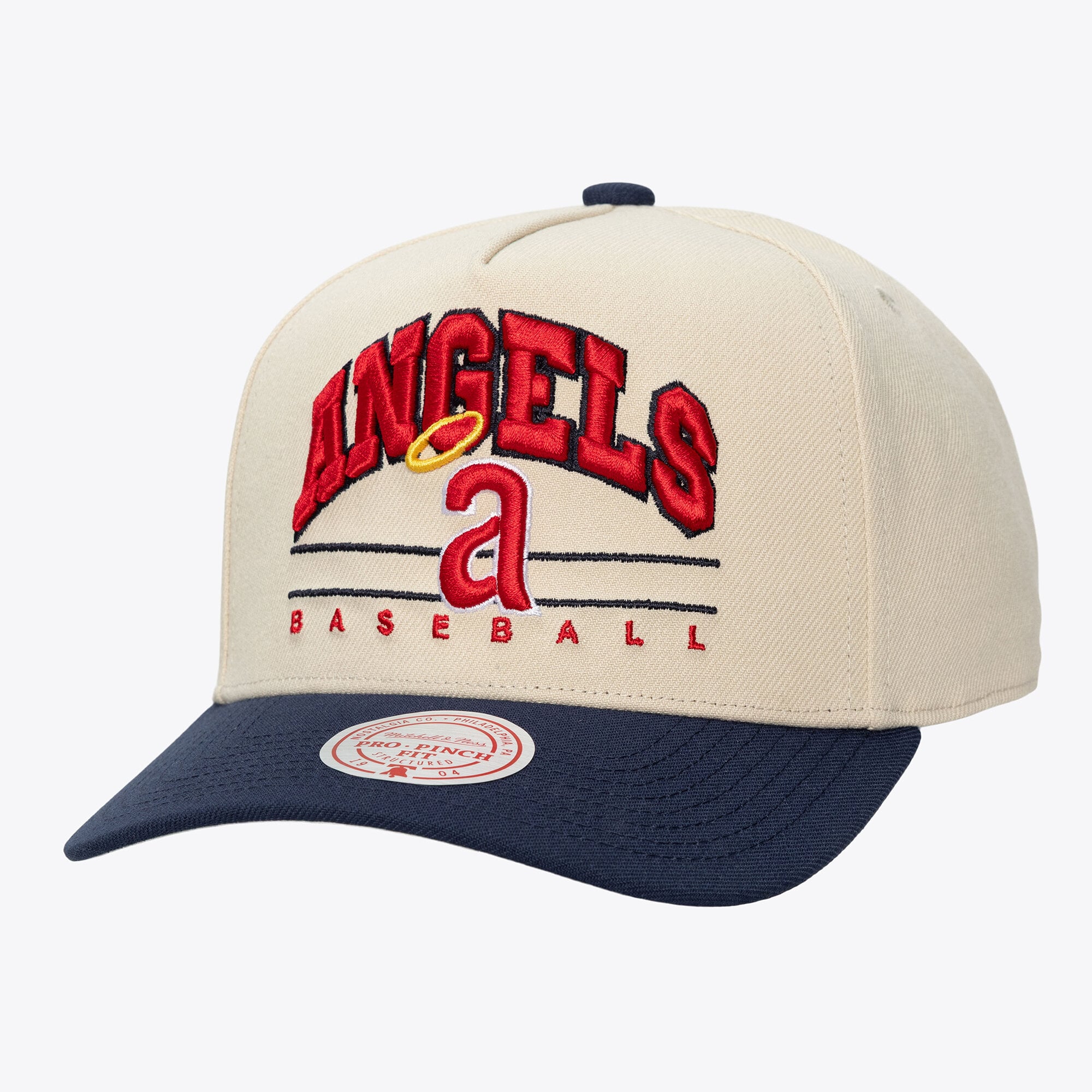 Unisex Mitchell & Ness Cream California Angels Retro Arch Pro Pinch Adjustable Hat