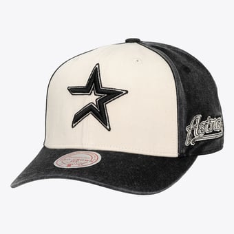 Unisex Mitchell & Ness Cream/Black Houston Astros Snow Block Pro Crown Adjustable Hat