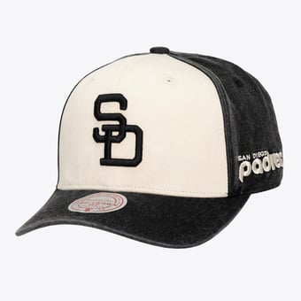 Unisex Mitchell & Ness Cream/Black San Diego Padres Snow Block Pro Crown Adjustable Hat