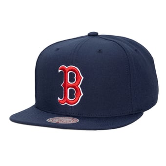 Men's Mitchell & Ness  Navy Boston Red Sox Side Logo Snapback Hat