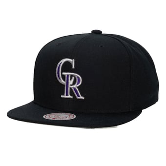 Unisex Mitchell & Ness  Black Colorado Rockies Side Logo Snapback Hat