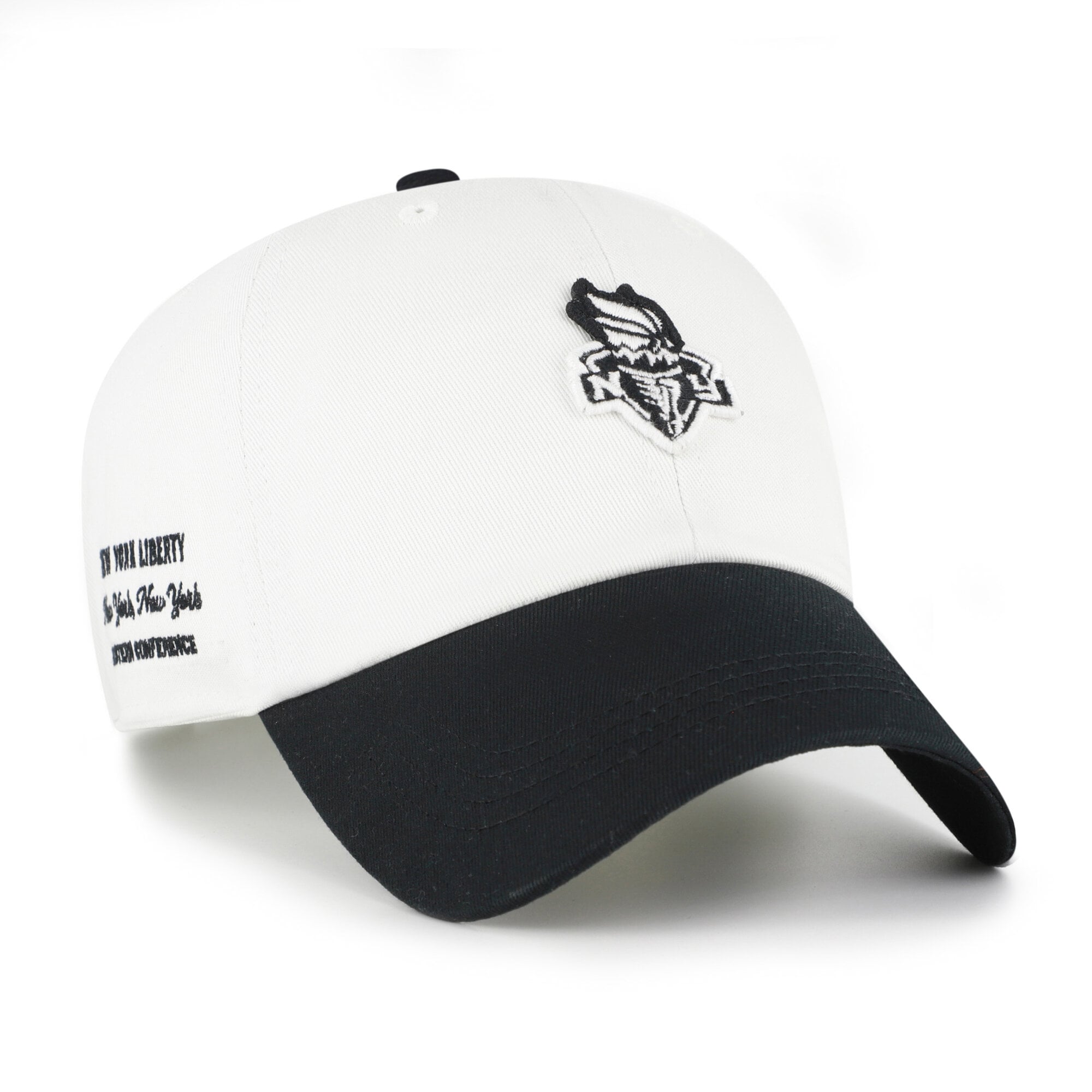 Unisex '47  White/Black New York Liberty Contemporary Two-Tone Clean Up Adjustable Hat
