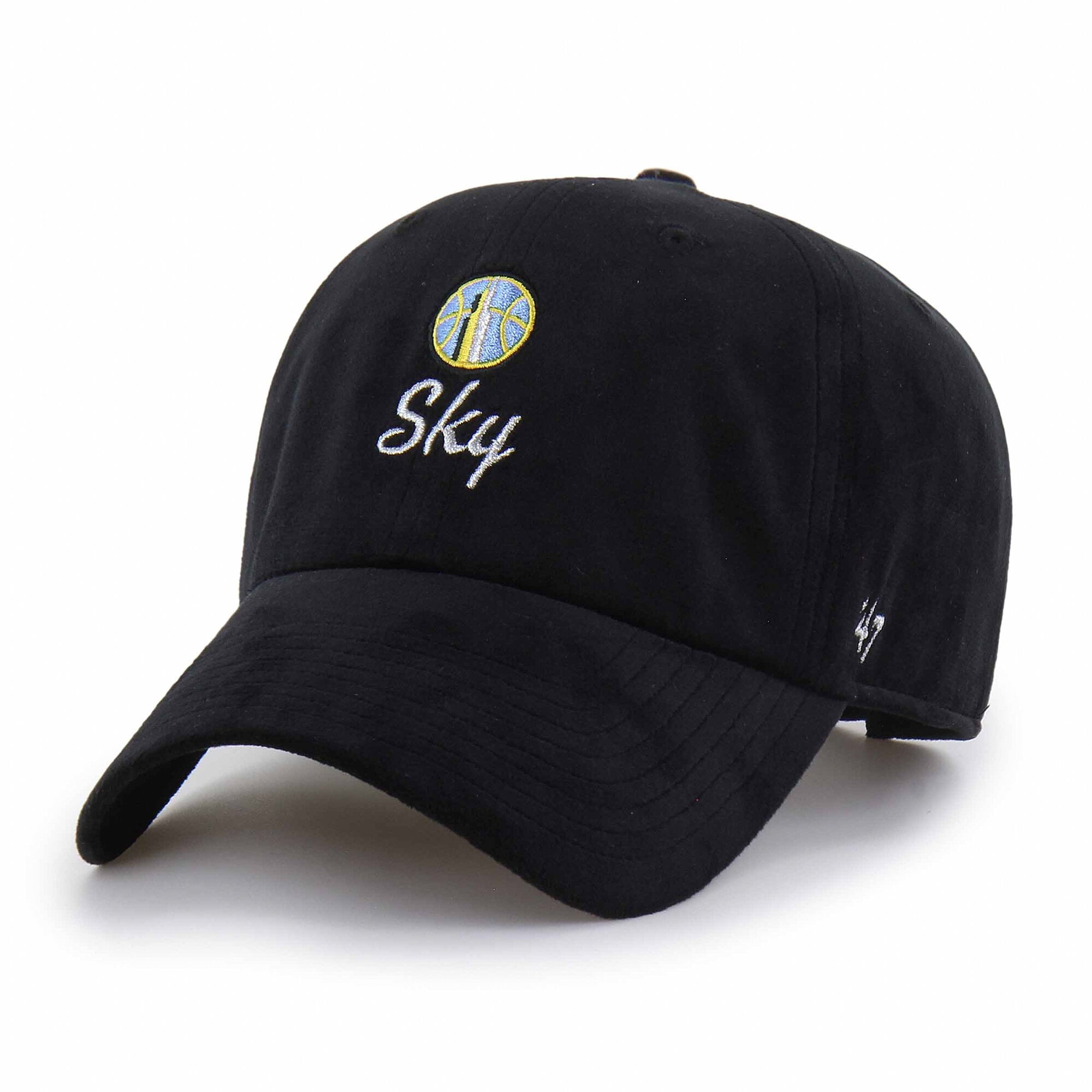 Unisex '47  Black Chicago Sky Spirited Velour Clean Up Adjustable Hat