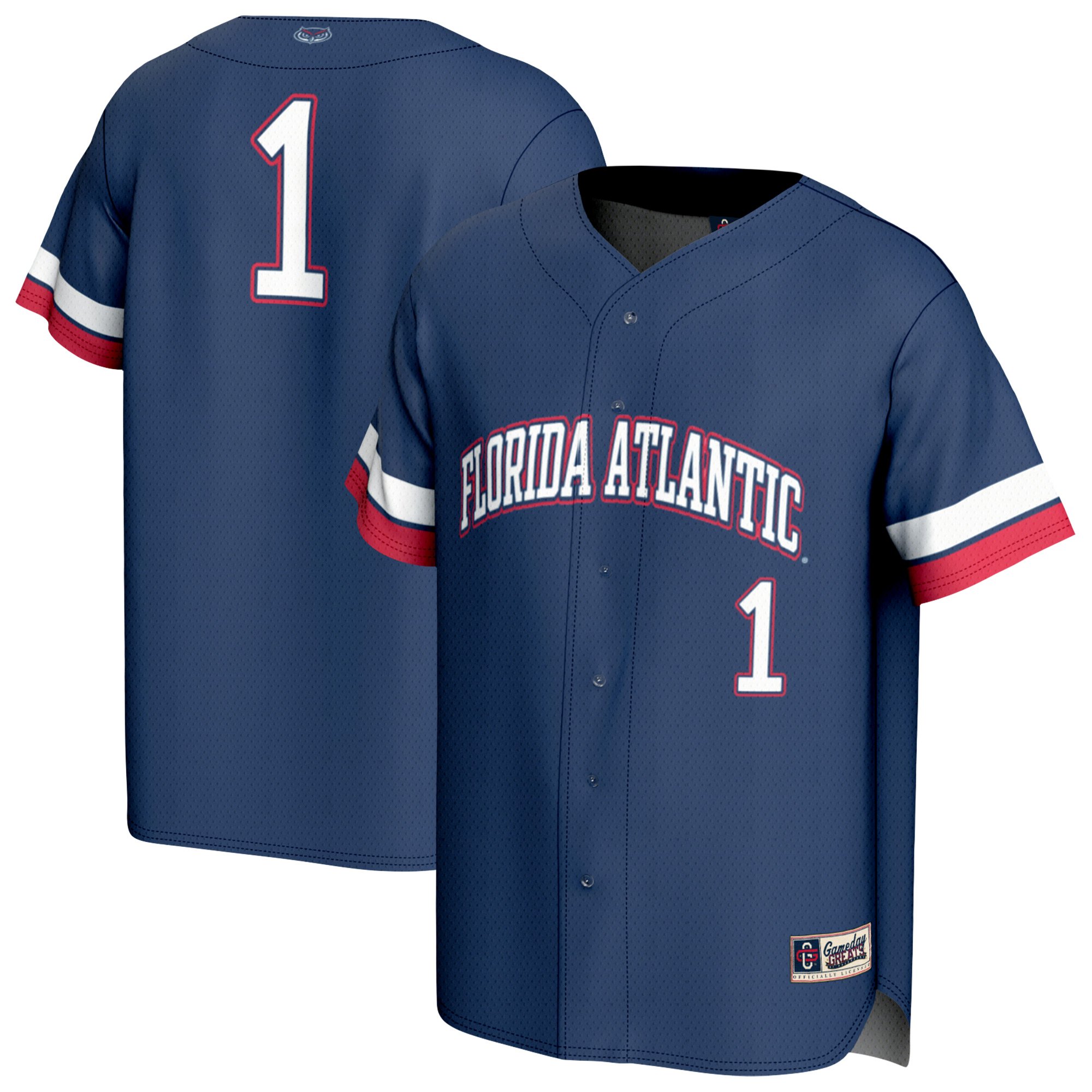 Youth GameDay Greats  Navy #1 Florida Atlantic Owls Collegiate Baseball Fashion Jersey