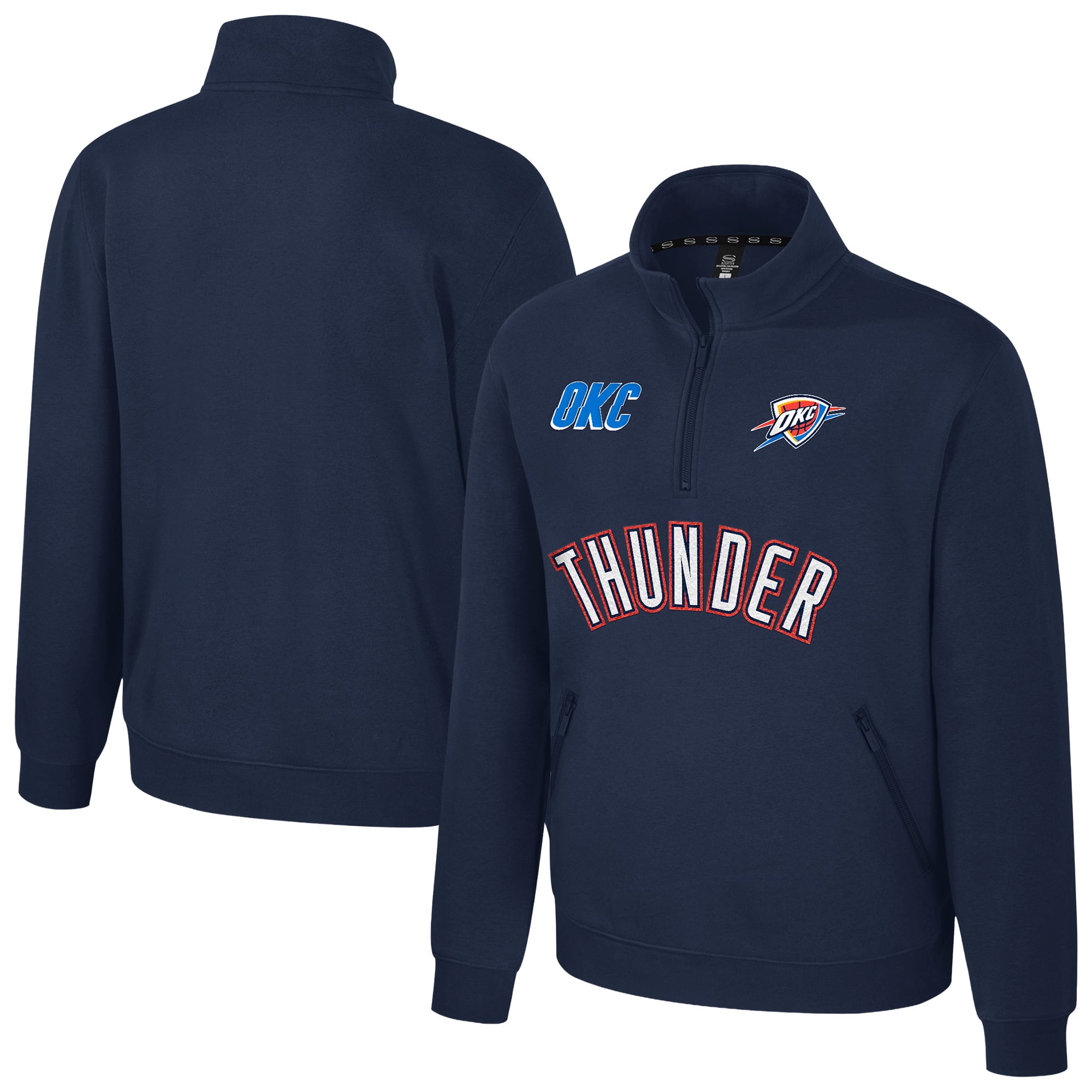 Unisex Stadium Essentials  Navy Oklahoma City Thunder First Team Trainer Quarter-Zip Pullover