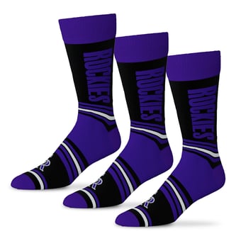 Unisex Starter  Black Colorado Rockies Rally Cry 3-Pack Socks Set