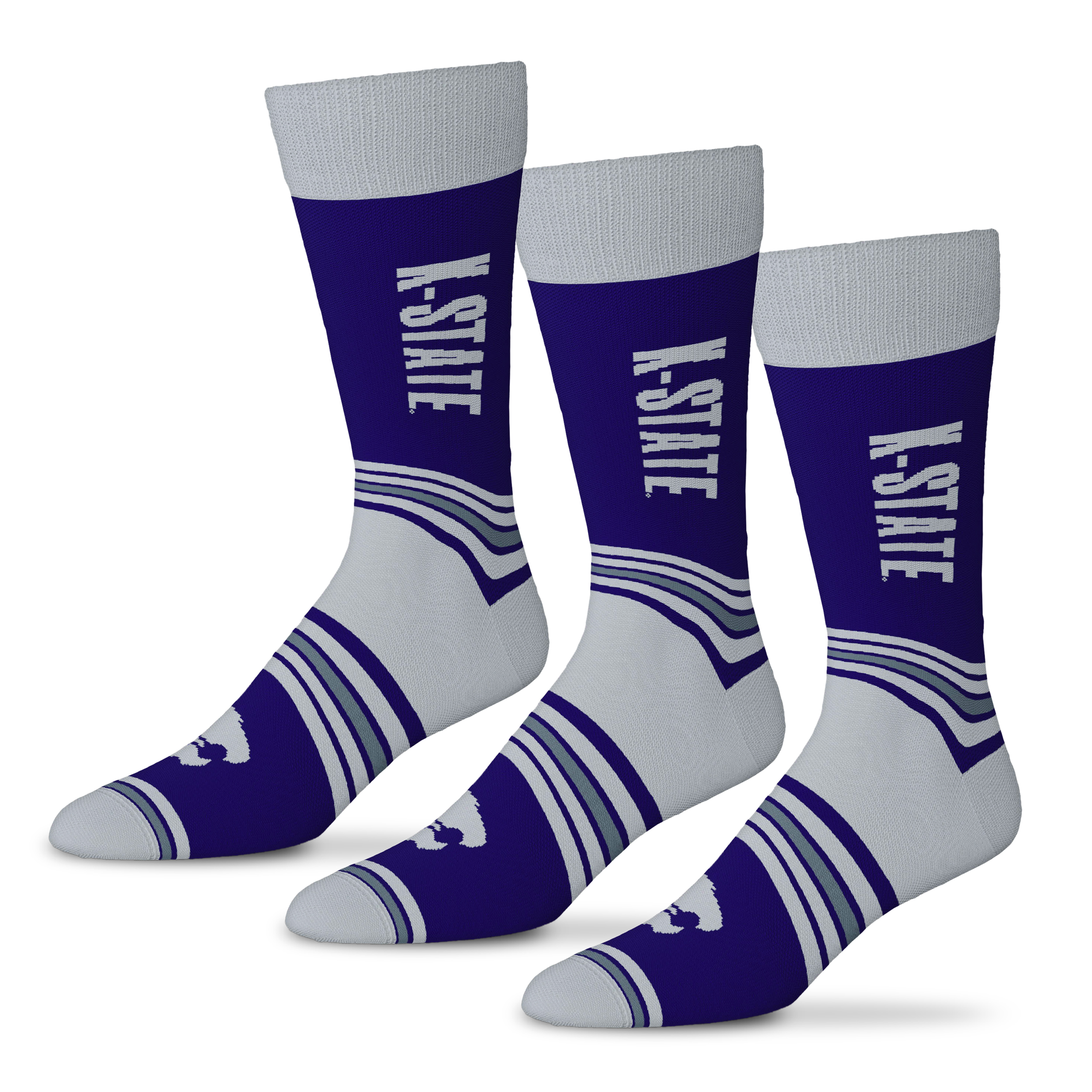 Unisex Starter  Purple Kansas State Wildcats Rally Cry 3-Pack Socks Set