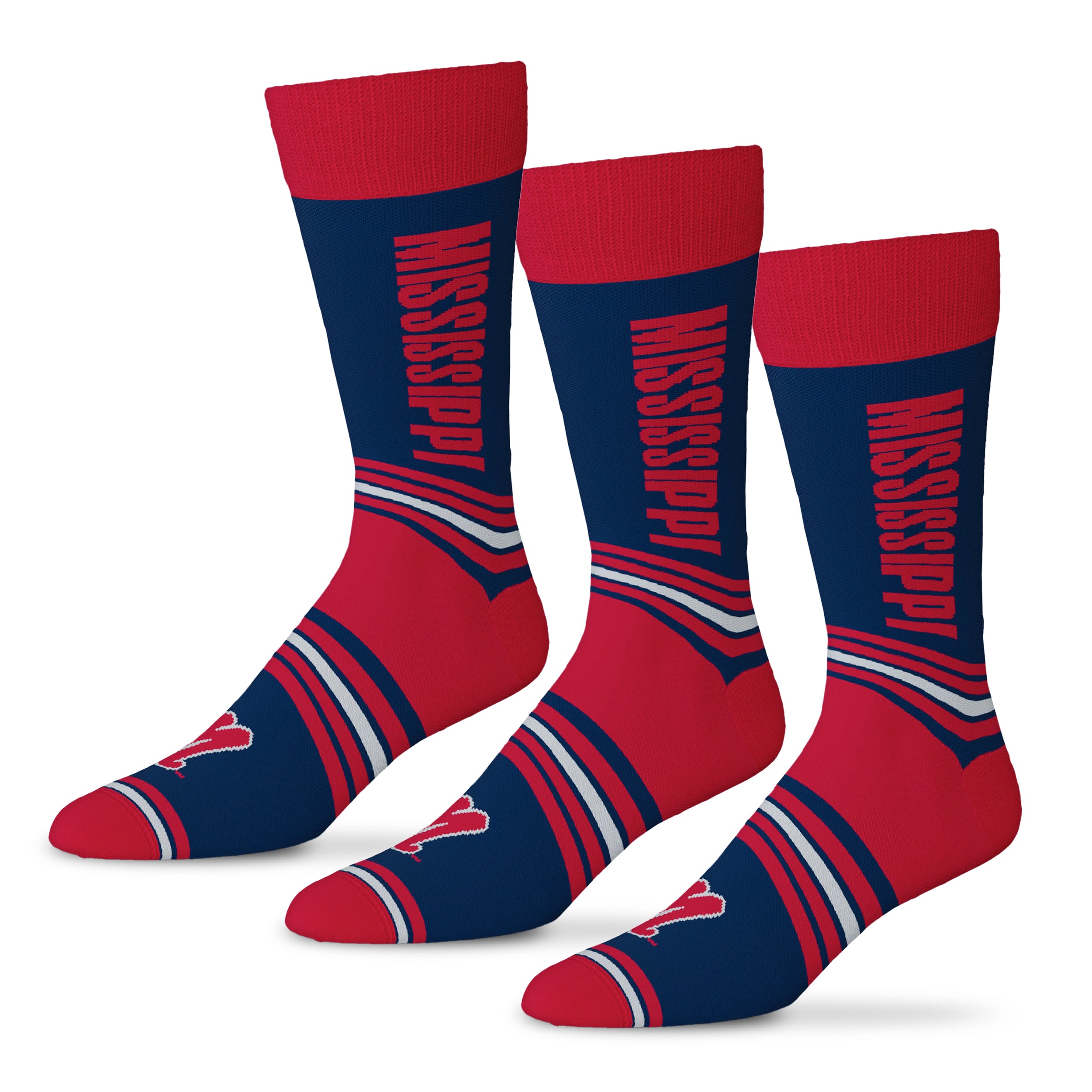 Unisex Starter  Navy Ole Miss Rebels Rally Cry 3-Pack Socks Set