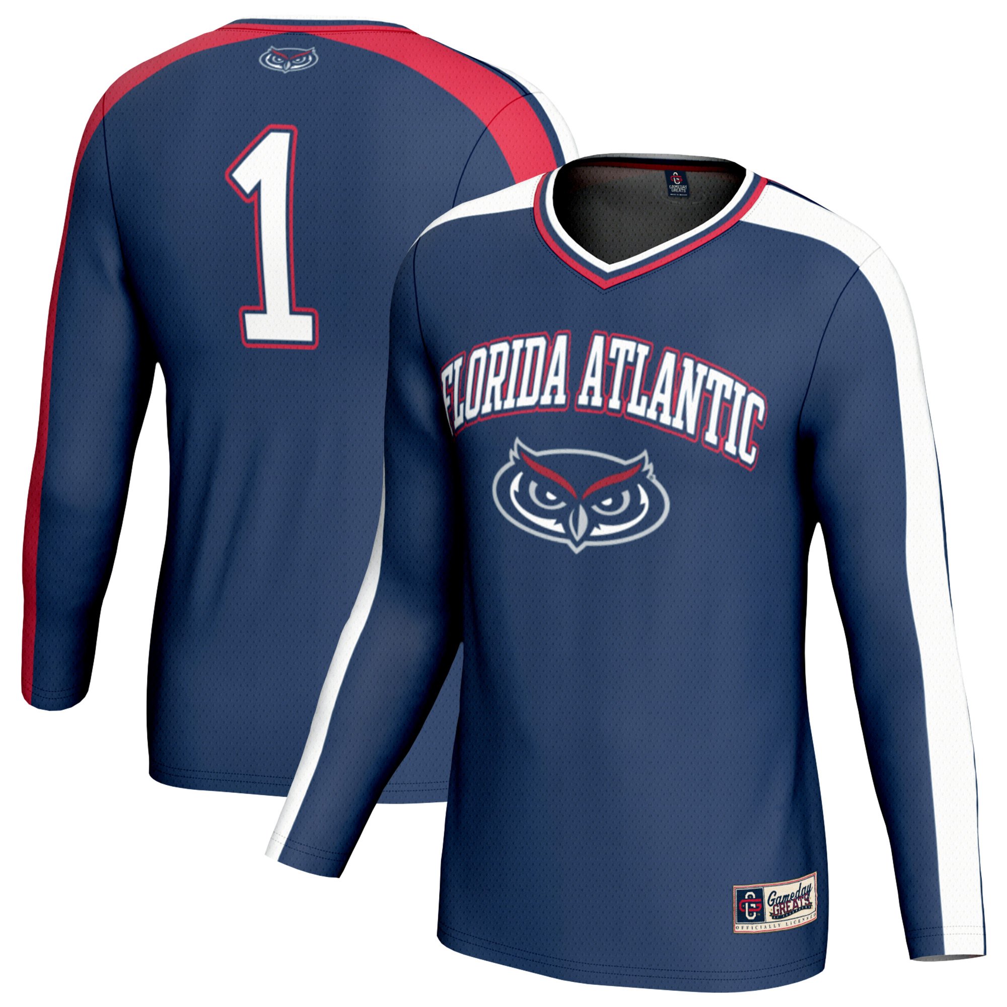 Youth GameDay Greats  Navy #1 Florida Atlantic Owls Lightweight Collegiate Volleyball Fashion Jersey