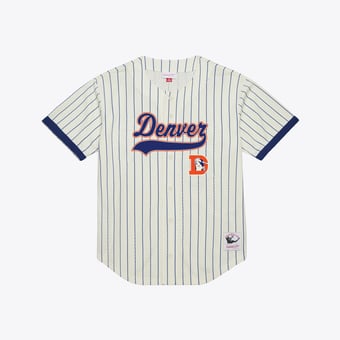 Men's Mitchell & Ness John Elway Cream Denver Broncos Name & Number Mesh Fashion Jersey