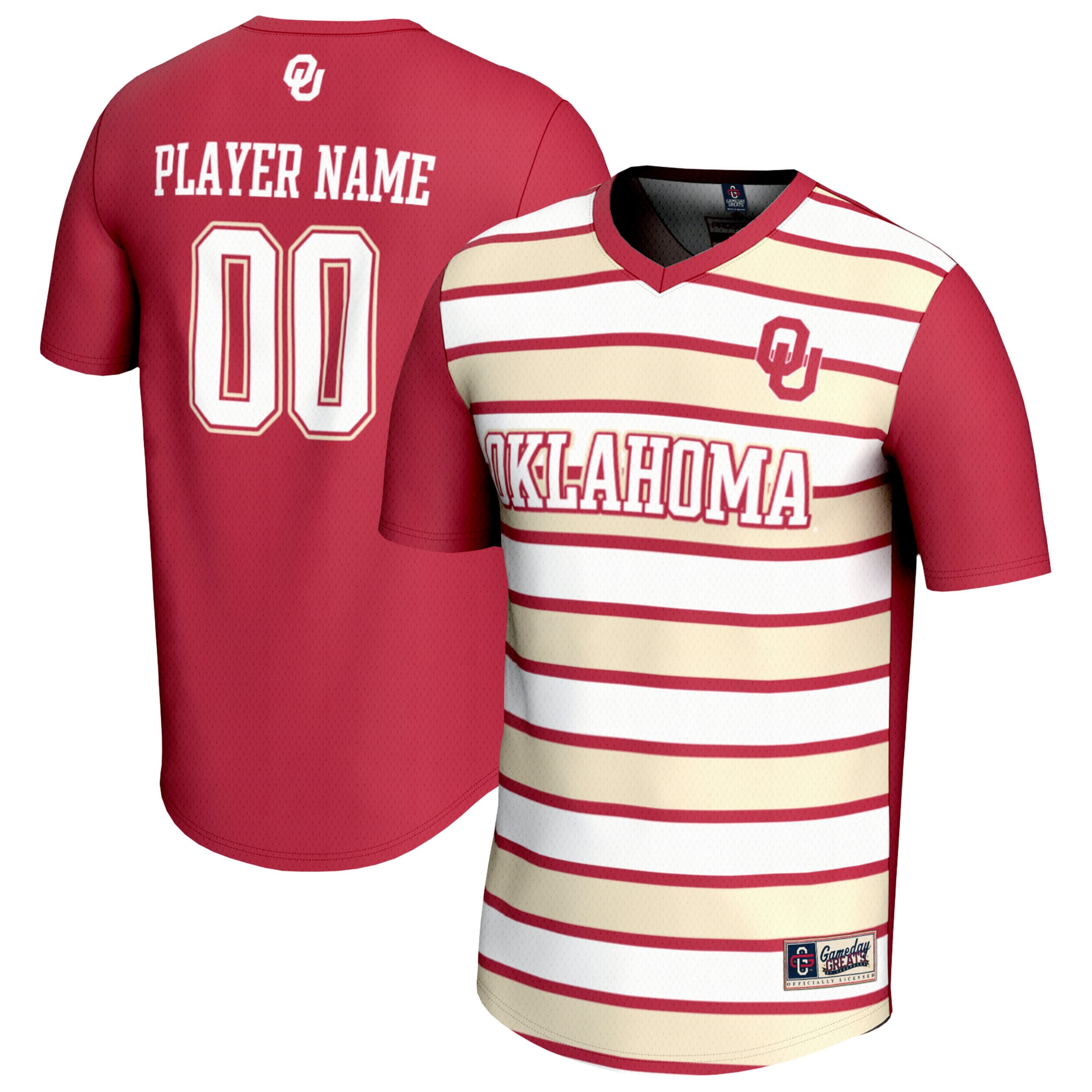 Unisex GameDay Greats  Crimson/Cream Oklahoma Sooners NIL Pick-A-Player Collegiate Women's Soccer Lightweight Fashion Jersey
