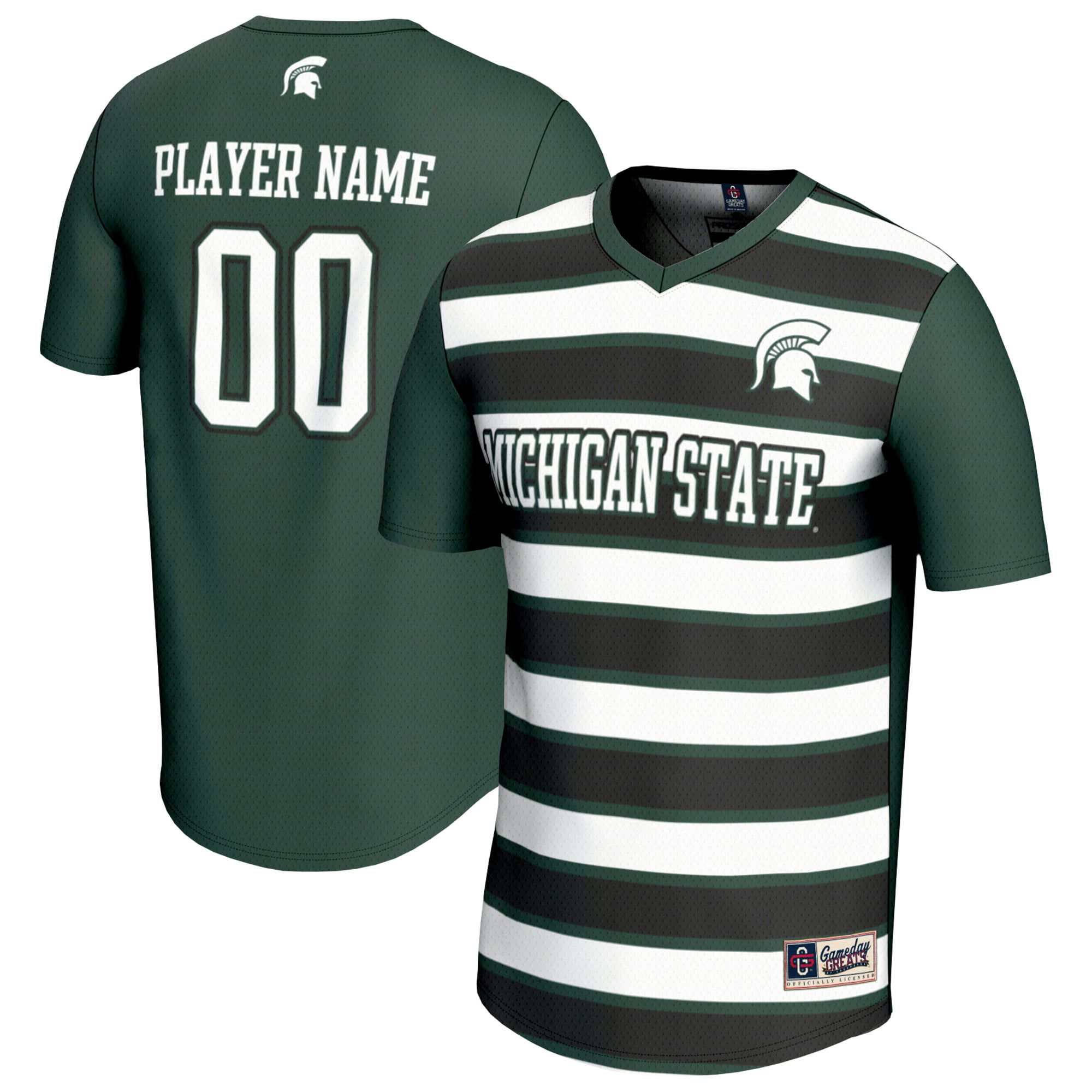 Unisex GameDay Greats  Green/Black Michigan State Spartans NIL Pick-A-Player Collegiate Women's Soccer Lightweight Fashion Jersey