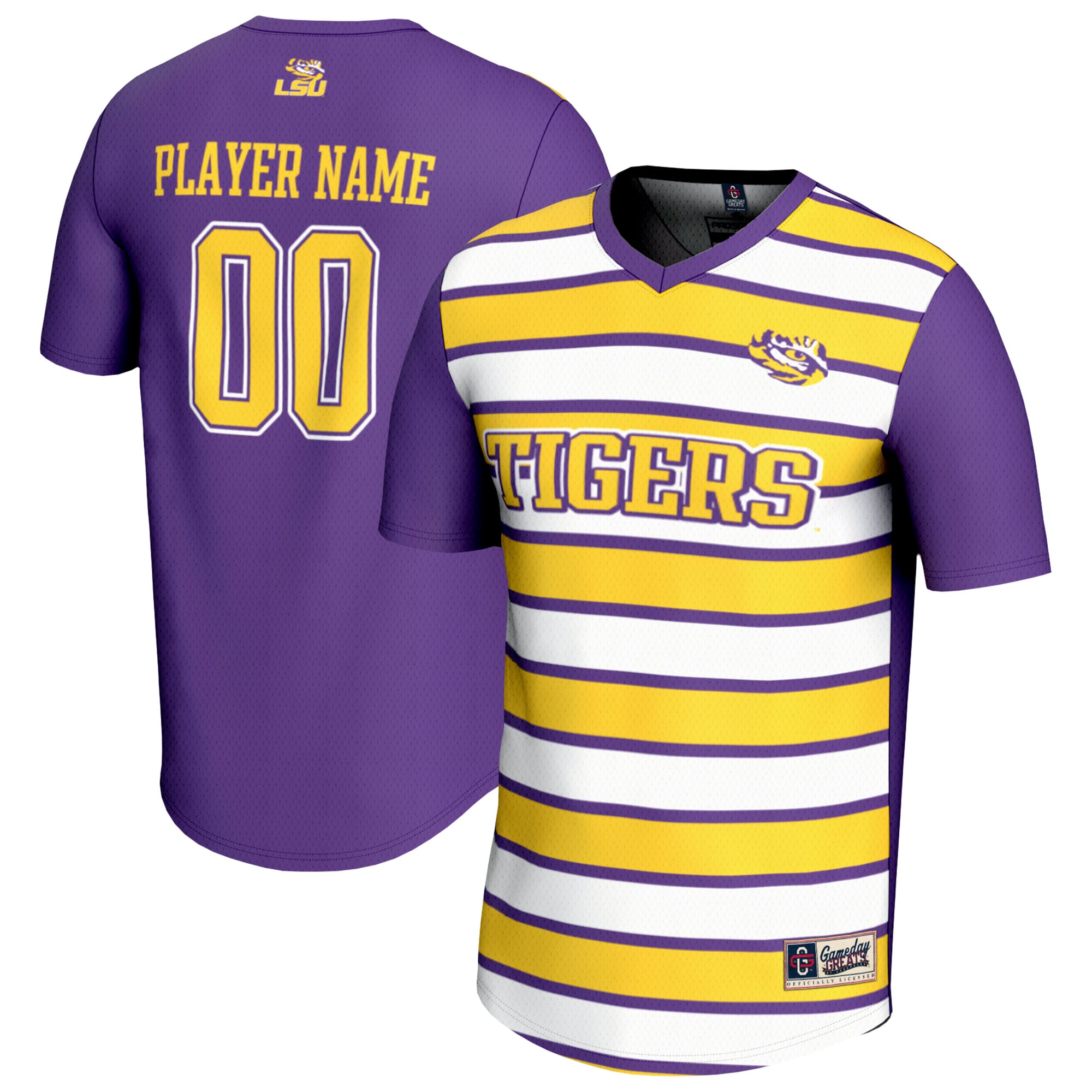 Youth GameDay Greats  Purple/Gold LSU Tigers NIL Pick-A-Player Collegiate Women's Soccer Lightweight Fashion Jersey