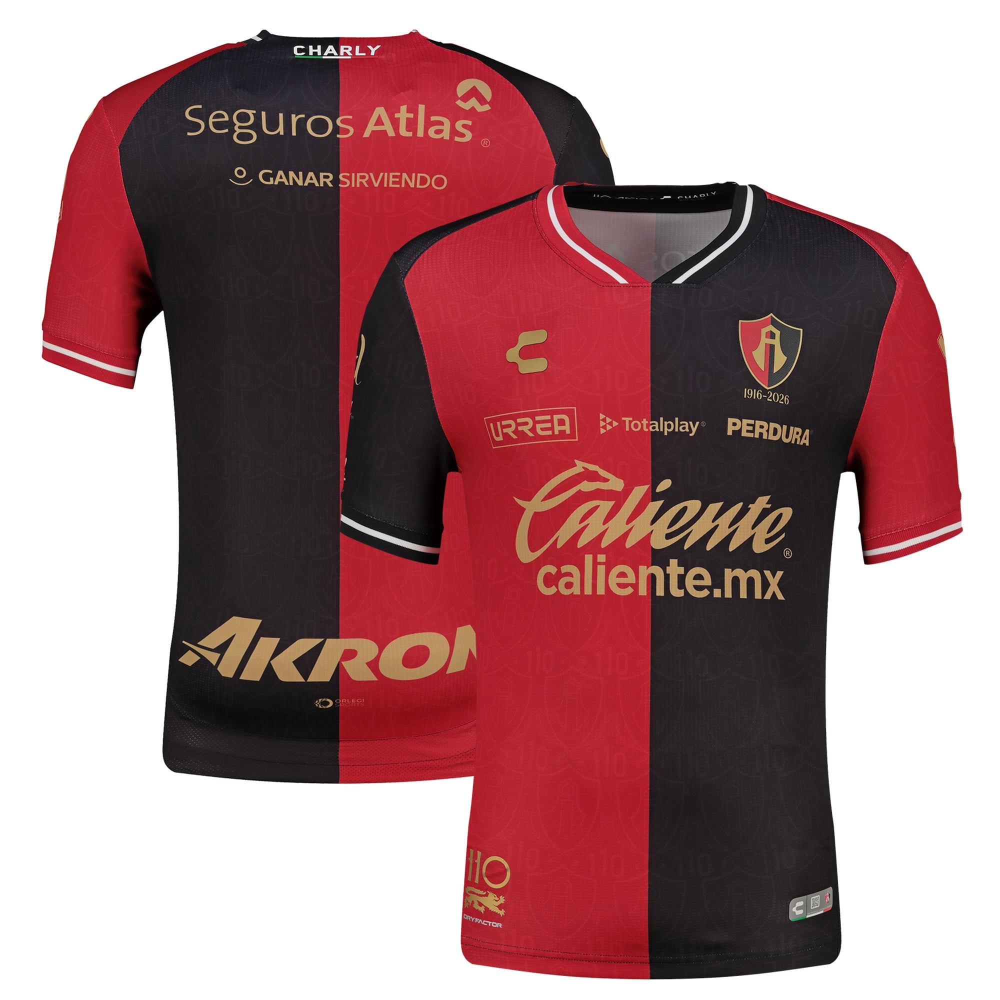 Men's Charly Red/Black Club Atlas 2026/27 Home Authentic Jersey
