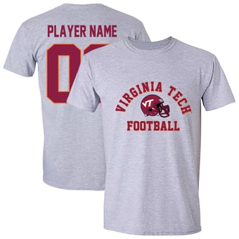 Unisex Athlete's Thread  Gray Virginia Tech Hokies NIL Pick-A-Player Collegiate Football Helmet T-Shirt